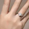 Solitaire Ring Mintybox AU585 14K Sarı Altın 2.0ct Moissanit Solitaire Yüzük Kadınlar için Oval Nişan Yüzüğü Sertifika Klasik El Yapımı D240419