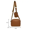 Buckets Fashion Crossbody Handbags Camera Headphone Pouch Simple 2 in 1 Crossbody Handbags Solid Wide Strap for Travel Shopping