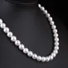 Chokers Collier de perle classique blanc élégant de 7,5 mm de diamètre pour femmes colliers de banquet adolescents hommes 2022