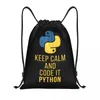 Boodschappentassen aangepaste vintage python programmeur trekkoord tas lichtgewicht noodlijdende ontwikkelaar sport gym opslag rugzak