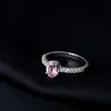 Solitaire anel potiy genuíno natural oval topázio rosa 925 anel solitário de prata esterlina para mulher moda gemstone jóias finas casamento d240419