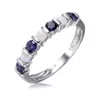 Anelli di cluster iolite e rhodium opale su anello in argento sterling