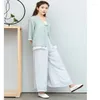 Damesbroek Chinese vintage wide been linnen vrouwen casual losse lange broek nationale etnische folk streetwear zomer elastische taille baggy