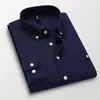 Camicie da uomo camicie in cotone di alta qualità uomini maniche lunghe di colore solido business classic latching shirt social mash shirt blu blu nero