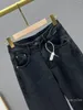 Women's Jeans INS Wide-Leg Female 2024 Spring High Waist Loose And Slimming Mop Trousers Gradient Black Denim Pants