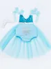 2024 Summer Baby Dress Girl Mermaid Lace Strap Dress 0-3 Year Old Hollow Belly Bag Children's Wear