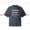 Мужские футболки Винтажные вымытые энфанты богатства депрессивные футболка ERD Мужчины женщины высокий strt негабаритный T Top Fort Shipt T240419