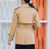 Collier de flip de créateur de trenchs pour femmes avec ceinture Bombe de rue à double longueur à double longueur petite couche de style britannique et manteau d'automne pour les femmes G5x6