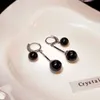 Other Temperament Retro Black Pearl Ball Drop Earrings for Women Luxury Design Elegant Crystal Dangle Earring Goth Jewelry pendientes 240419