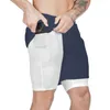 Sport shorts voor heren koele sportkleding dubbeltek hardlopen shorts zomer 2 in 1 casual bottoms fitness training jogging korte broek