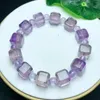 Link Bracelets 10MM Natural Lavender Amethyst Cube Bracelet Gemstone Reiki Healing Jewelry Energy Crystal Holiday Gift 1pcs