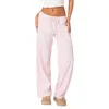 Dames slaapkleding y2k baggy broek vrouwen gestreepte pyjama elastische taille tie-up losse lounge herfst 2000s broek