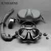 Junhaiins Memdered Glass Fdaving Mask Set Set Steplable Snorkel Jtype Diving с камерой монтируется 240407