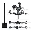 Rooster Cock Wheervane Silhouette Art Black Metal Chicke Wind Veles Outdoor Decoration