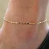 Ankletter fin sexig 14k guld ankel armband cheville barfota sandaler fot smycken ben kedja till fots för kvinnor mode ankel kedja smycken