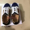 Casual Shoes Sexy Leopard Lace Up Men Blue Spikes Rivets Round Toe Flat Outside Rubber Sole Low Top Flats Size 47