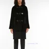 Luxury Coat Cashmere Coat Designer Coat Womens Wool Blend Coat MaxMaras Womens Alpaca Wool Blended Cowhide Button Coat