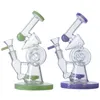 Tubo de água de 7,8 polegadas Donut Percolator Sidecar Double Recycler Bong de vidro com tigela de vidro 14 mm Junta feminina XL-320