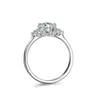 Anneau Solitaire Luxury PT950 Platinum Ring 1.5ct Gemstone Diamonds Moisanite Anneaux pour les femmes Association de bandes de mariage Anneaux empilables Bijoux D240419