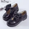 Scarpe casual adorabili lolita rotonde con un tallone piatto a prua rosa nero sys-1607