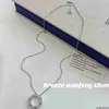 High Quality Luxury Necklace S925 Sterling Silver Light Full Zirconium Circle Card Home Trendy Brand Fashion niche Design Ins Style Sweater Chain