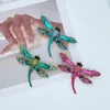 Brosches easya speciell roman insektsformad dragonfly legering brosch inlagd med strass glänsande bankettboll kvinnors dekorativa klänning