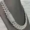 Mens Gold Chains 18mm Iced Out Two Tone Vvs Moissanite Miami Cuban Link Chain S925 Sterling Silver Necklace