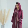 Luxo abayas definido para mulheres vestidos de duas peças Kimono manga dubai cardigan túmulo de roupas muçulmanas islâmicas Ramadan vestidos s-2xl240416