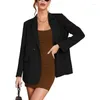 Abiti da donna femminile blazer autunno a colore solido bavaglio a bottone a bottone a bottone a V Warm formale a V Plus size cuscinetti da lavoro