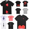 2024 Fashion Mens Play t Shirt Garcons Designer Shirts Red Commes Heart Casual Womens Des Badge Graphic Tee Heart Behind Letter on Chest Cdg Embroidery Short Sle B76O