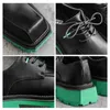 Chaussures habillées Toe Toe Men Platform Derby Chunky Flats British Fashion Wedding Party Party For Oxfords