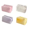 Cosmetic Bags Plush Makeup Large Capacity Soft Make Up Brushes Storage Case Solid Color Cosmetics Handbag Portable For Travel School