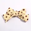 Dekorativa blommor 7st 4,8 "12 cm polka dot tryck Barrettes hårbågar ingen klipp båge knuten chiffong hårnål för flickor konstgjorda