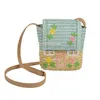 Korean Style Kids Mini Bucket Tote Handväska Straw Crossbody PAGS FÖR KVINNA GIRLER MOIN POUCH RATTAN SHOUGHT BAG 240418