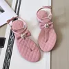 Designer Women Sandal Summer Beach New style Clip Toe Slides Shoes channel Luxury Brand Flip-flops Quilted Chain Sandals low heel Women Slippers With box