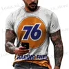 Men's T-Shirts 2022 Mens T Shirt 3d Print Oil Stp Short Slve Tops Retro Motorcycle Racing T-shirts Oversized T Shirt Men Clothing Esso Top T240419