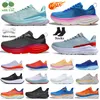 Hokass clifton 9 bondi 8 löpskor män kvinnor sneakers wide svart vit hamn dimma yttre rymdkrita violetta pastell lila bellwether blå designer tränare tränare