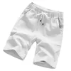 Shorts masculinos verão estilo chinês algodão e shorts casuais de linho homens sólidos praia esportes esportes clonts de cordas de tração 240419 240419