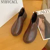 Chaussures décontractées printemps et automne bottines de cheville en cuir authentique à la main à la main mocassins confortables à la main