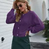 Kvinnors tröjor Ny långärmad stickad Cardigan Loose Women's Short Sweater Coat Plus Size T Shirt Tops