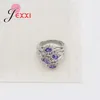 Anelli a grappolo EST Design Accessori per gioielli da donna femmina 925 anello geometrico ago in argento sterling con opale viola