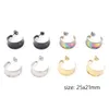 Stud Earrings Fashion 316 Stainless Steel C Shape Hoop Multicolor For Women Wedding Party Jewerly Gift 25 X 21mm 1Pair