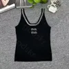 Fashion Nail Drill Vest Womens Designer Knit Sleeveless Crop Tops Sexy Slim Embroidery Sports Camisole