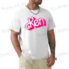 Men's T-Shirts Men Summer Fashion Cotton T-Shirt Ken Letter Print Tops Ts Male Casual O-Neck Clothing Short Slve Harajuku Strtwear T240419