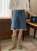 Kvinnors shorts jeans vår sommar mini kvinnor spets pärla lapptäcke mode hög midja damer byxor koreansk stil lös kvinna