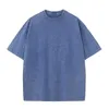 T-shirt in lavagnata americana per uomo in cotone Maglietta di grandi dimensioni Mens Oversize Mens Korean Y2K Casualmente Tshirt a maniche corte vintage Tee 240418