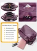 Drawstring Zency Echt lederen mode paarse vrouwen schoudertas hoogwaardige elegante dame crossbody tassen zwarte messenger 2024