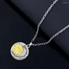 Chains Fashion Sunflower Compass Necklace Multi Layer Pendants Romantic You Are My Sunshine Necklaces For Women Girls Love Gift