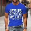 Herr t-shirts män mode t shirt rolig jesus förändrade mitt liv fråga mig hur brev tryck t-shirt kristen Jesus grafisk t-shirt unisex casual t240419