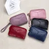 Wallets Mj Women Clutches Soft Split Cow Leather Day Clutch Wristlet Phone Bag Ladies Small Hand Bag Zipper Wallet High Capacity